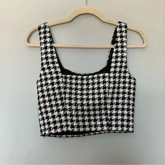 NWT Jason Wu  houndstooth sequin crop top - Picture 6 of 7